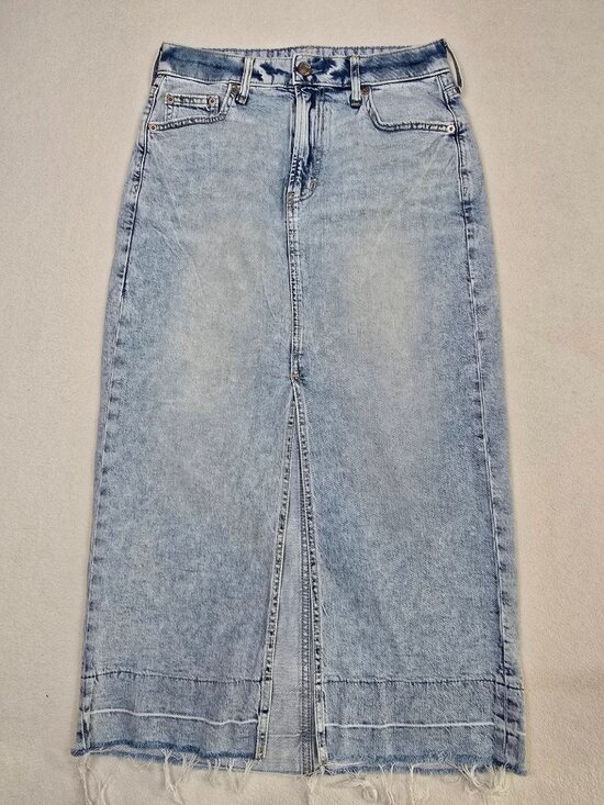 GAP Dresses & Skirts - Gap Y2K Light Wash Denim Pencil Maxi Midi Skirt Size 26 Modest